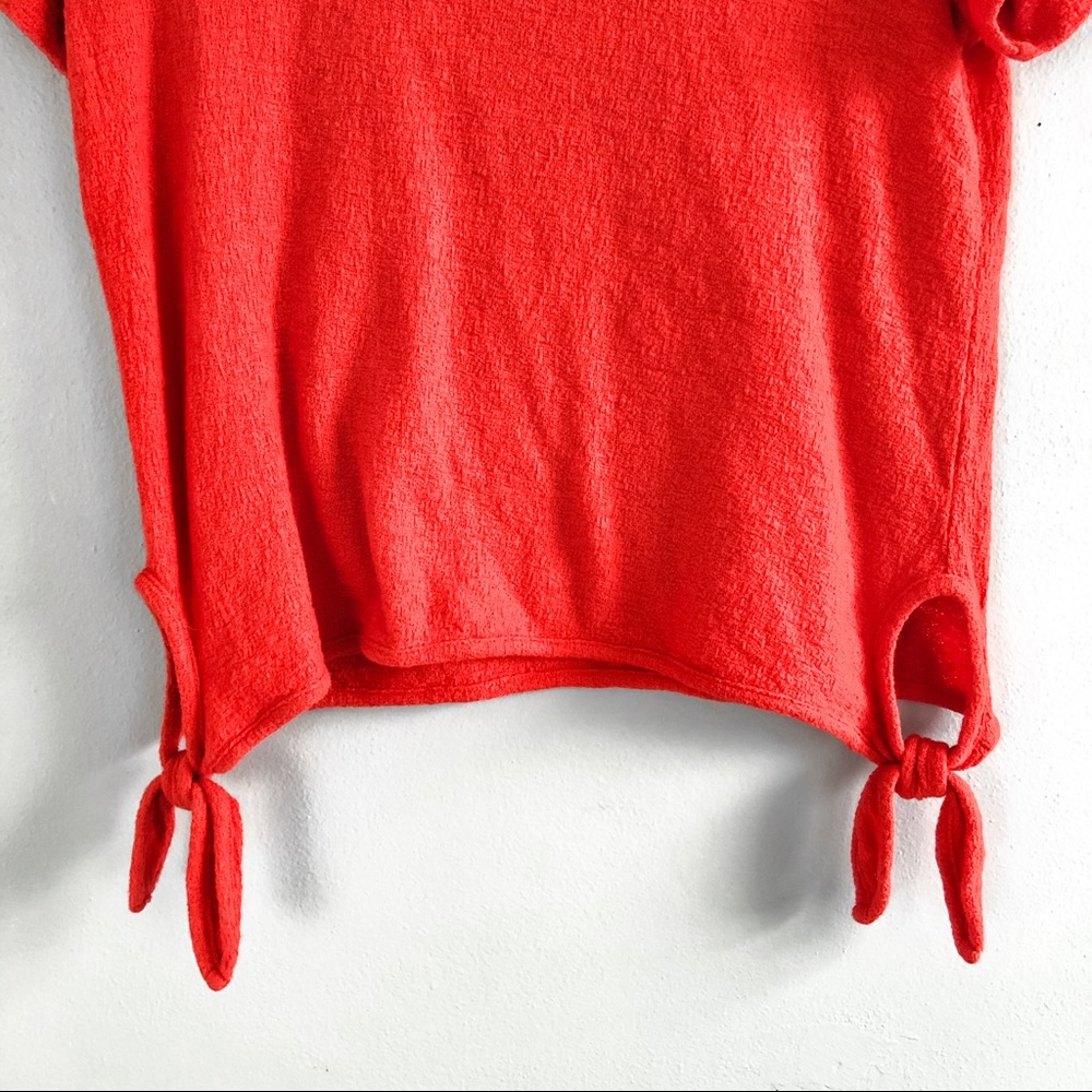 Madewell red side tie short sleeve shirt size extra small - Picture 2 of 6